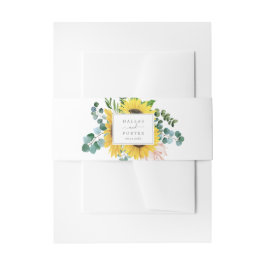 素朴ヒマワリ結婚ユーカリ 招待状ベリーバンド