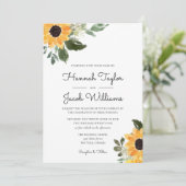 素朴ヒマワリ結婚ユーカリ 招待状 (スタンド正面)