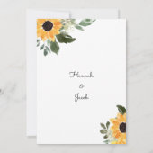 素朴ヒマワリ結婚ユーカリ 招待状 (裏面)