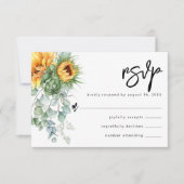 素朴ヒマワリ結婚ー 出欠カード (正面)