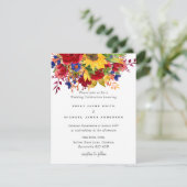 素朴ヒマワリ赤ブルーフローラ結婚ズ シーズンカード (スタンド正面)