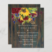 素朴ヒマワリ黄ブルゴーニュフローラ結婚ズ (正面/裏面)