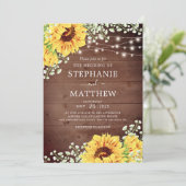 素朴ヒマワリBabys Breath Lights結婚 招待状 (スタンド正面)