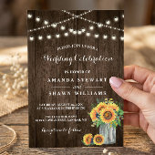 素朴ヒマワリMason Jar String Lights結婚. 招待状