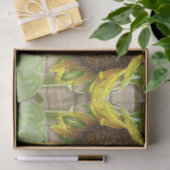 素朴ヒマワリwビーズウッドレースクラフトデコップページ 薄葉紙 (ギフト)