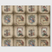 素朴ビクトリアンChristmas Book Covers ラッピングペーパー (フラット)