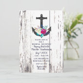 素朴ビーチいかりとフローラはっきりしたブライダルシャワー 招待状 (スタンド正面)