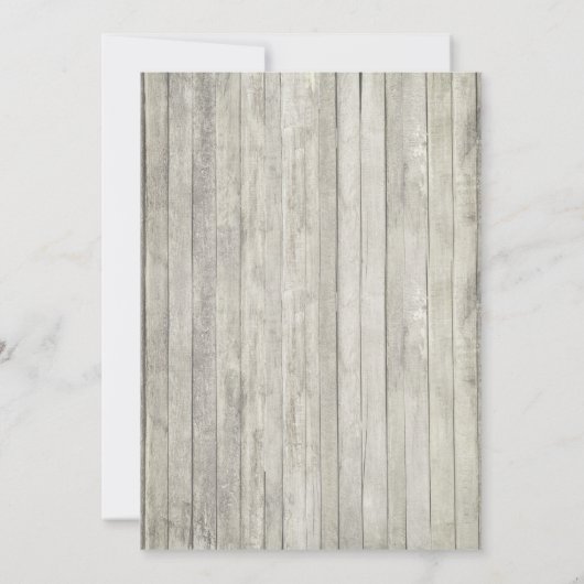 素朴ビーチの上の木の光結婚 招待状 (裏面)