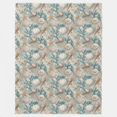 素朴ビーチインスパイア毛布ソフトサンド海トーン フリースブランケット (正面)