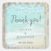 素朴ビーチウッドコースト結婚アーズ スクエアシール (正面)