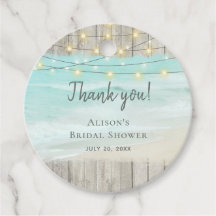 素朴ビーチウッドストリングライトブライダルシャワー