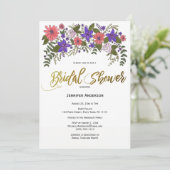 素朴ビーチウッドフローラブライダルシャワー 招待状 (スタンド正面)