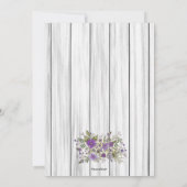 素朴ビーチウッドフローラブライダルシャワー 招待状 (裏面)