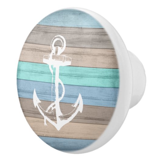 素朴ビーチウッド航海のストライプいかり セラミックノブ (右)