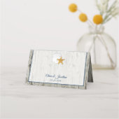 素朴ビーチサンドドルドリフトウ結婚ッド プレイスカード (裏面)