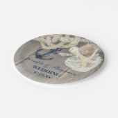 素朴ビーチシェル海軍いかり航海の結婚ズ ペーパープレート (アングル)