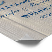 素朴ビーチシェル海軍いかり航海の結婚ズ ポスター (角)