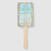 素朴ビーチストリングライト海結婚式 プログラム ハンドファン (裏面)