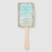 素朴ビーチストリングライト海結婚式 プログラム ハンドファン (正面)