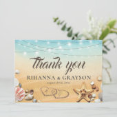 素朴ビーチハートショア結婚ズ・サンキュー サンキューカード (スタンド正面)