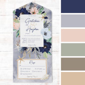 素朴ビーチブルー航海のディナー オールインワン招待状