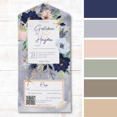 素朴ビーチブルー航海のQRコード オールインワン招待状