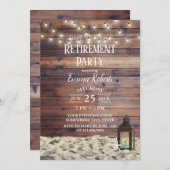 素朴ビーチランタン&ヒトデ退職パーティー 招待状 (正面/裏面)