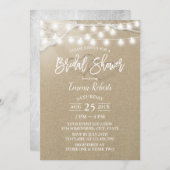 素朴ビーチ二ハートエレガントブライダルシャワー 招待状 (正面/裏面)