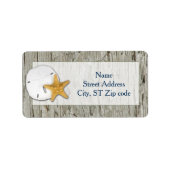 素朴ビーチ流木サンドド結婚ルのアドレス ラベル (正面)