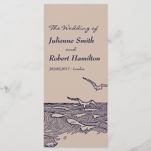 素朴ビーチ海波結婚式プログラム プログラム (正面)