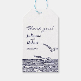 素朴ビーチ結婚式サンキューメッセージカード ギフトタグ