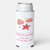 素朴ビーチ結婚式パーティー スリム缶クーラー (Seltzer裏面)