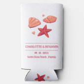 素朴ビーチ結婚式パーティー スリム缶クーラー (裏面)