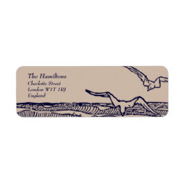 素朴ビーチ結婚式差出人住所ラベル ラベル