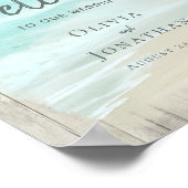 素朴ビーチ結婚海歓迎 ポスター (角)