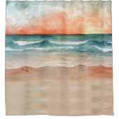 素朴ビーチ シャワーカーテン (正面)