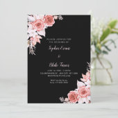 素朴ピエレガントックローズ秋ブラック結婚ズ 招待状 (スタンド正面)