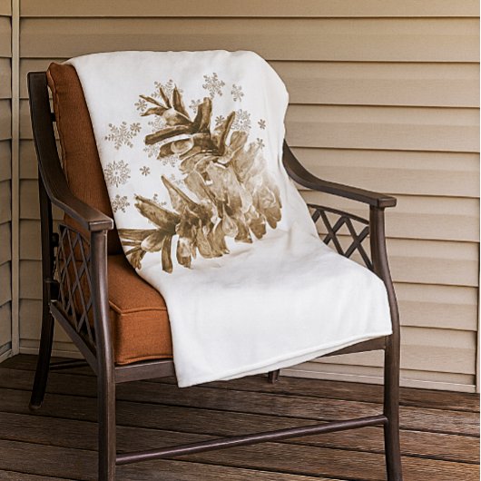 素朴ピネコーンズインザスノーフリースブランケット フリースブランケット