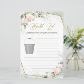 素朴ピンクのバラの緑の金ゴールドバケットリストゲーム (スタンド正面)