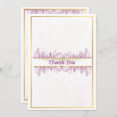 素朴ピンクの水結婚色のサンキューカード サンキューカード (正面/裏面)