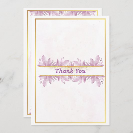 素朴ピンクの水結婚色のサンキューカード サンキューカード (正面/裏面)