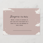 素朴ピンクミニマルク雲おむつベビー エンクロージャーカード (正面)