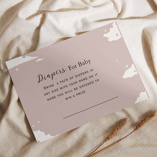 素朴ピンクミニマルク雲おむつベビー エンクロージャーカード