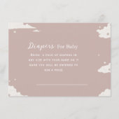 素朴ピンクミニマルク雲おむつベビー エンクロージャーカード (正面)