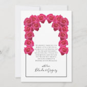 素朴ピンク結婚ローズサンキューカード サンキューカード (正面)