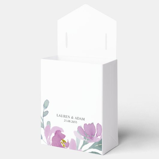 素朴ピンク色のフローラ結婚の フェイバーボックス (オープン)