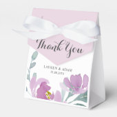 素朴ピンク色のフローラ結婚の フェイバーボックス (正面サイド)