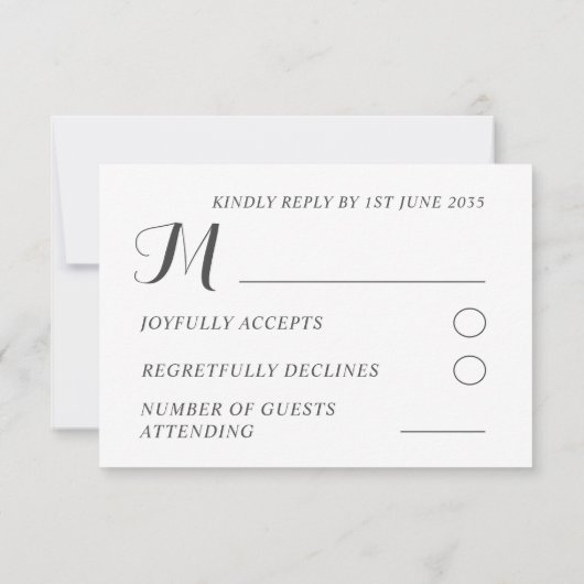 素朴ピンク色のフローラ結婚の 出欠カード (裏面)