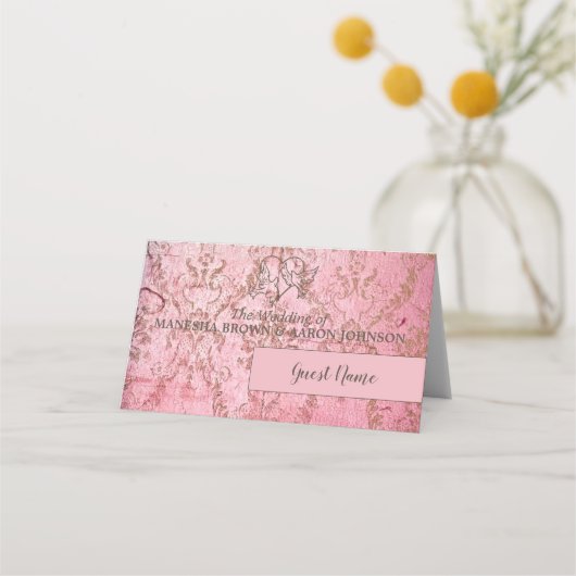 素朴ピンク – 座席表 プレイスカード (正面)