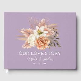 素朴ピーチ結婚ズゲストブック ゲストブック